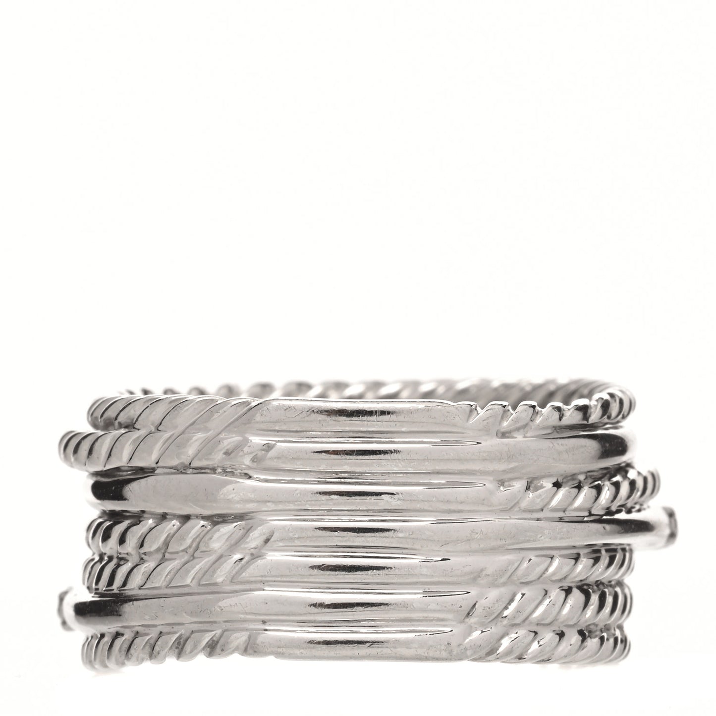 Sterling Silver Diamond 11mm Wide Crossover Cable Ring 54 7