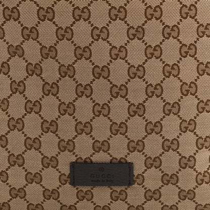 Gucci Monogram Dollar Calfskin O Drawstring Backpack Beige Ebony Testa di Moro Dark Chocolate 8 of 10