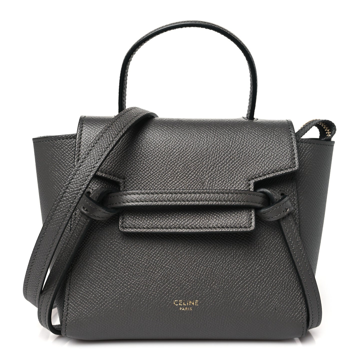Grained Calfskin Pico Belt Bag Grey