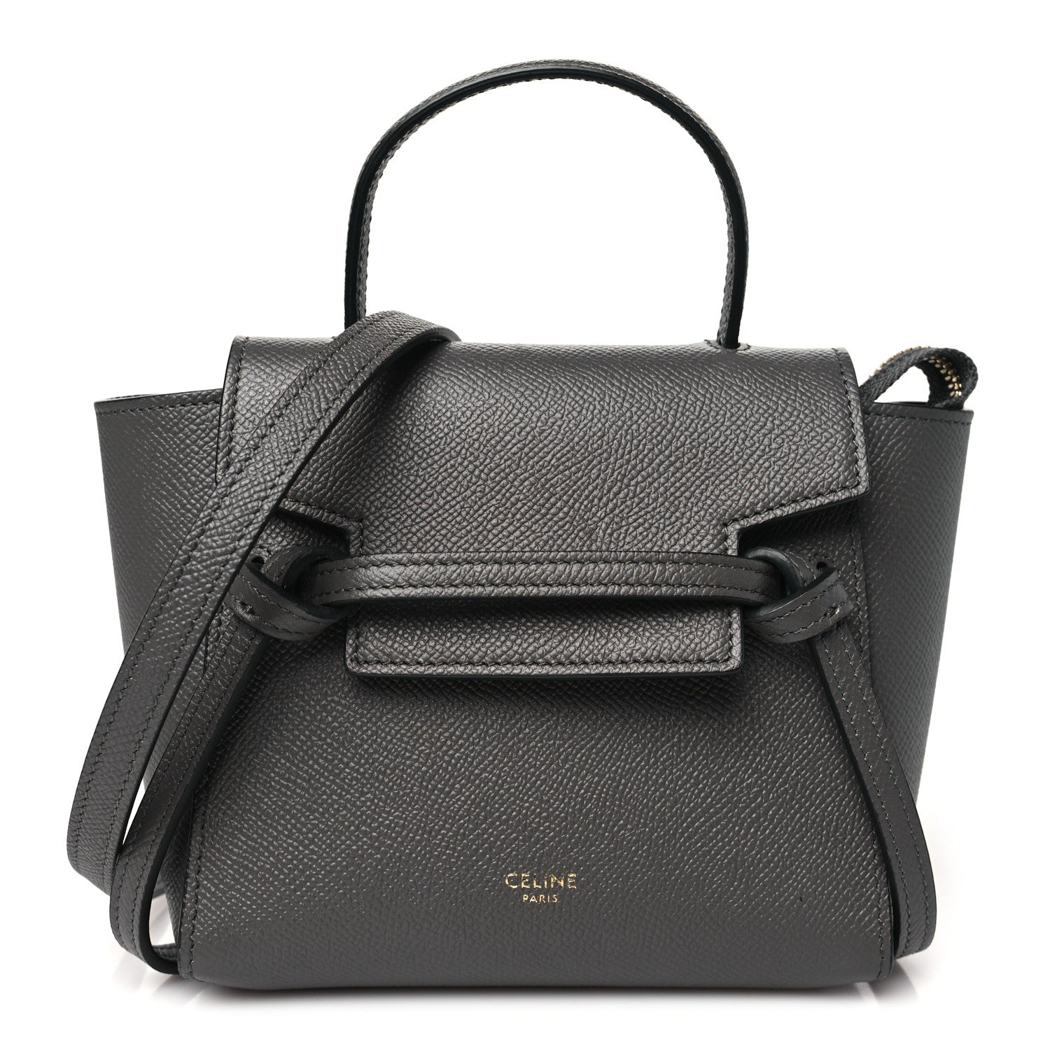 Celine Grained Calfskin Pico Belt Bag Grey 1 of 10