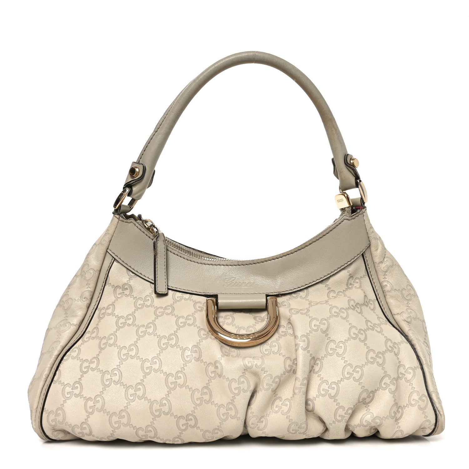 Gucci Guccissima Medium D Gold Hobo Off White 1 of 11