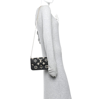 Louis Vuitton Empreinte Monogram Giant Felicie Pochette Black Beige 2 of 11