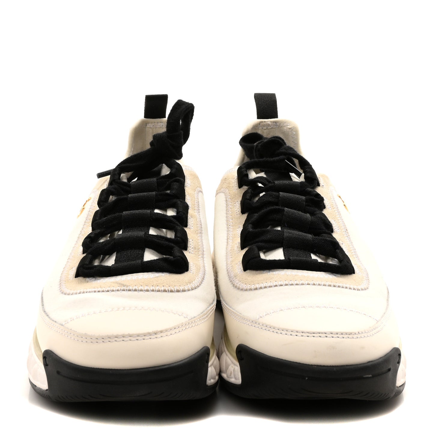 Velvet Calfskin Mixed Fibers CC Sneakers 40 Ivory Black