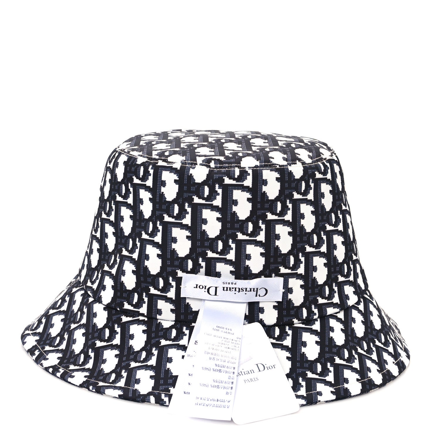 Christian Dior Gingham Reversible Teddy-D Brim Bucket Hat 57 Black White 12 of 14
