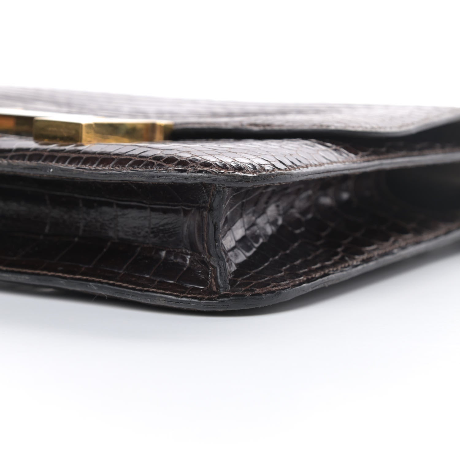 Hermes Shiny Porosus Crocodile Constance 23 Chocolate 10 of 15