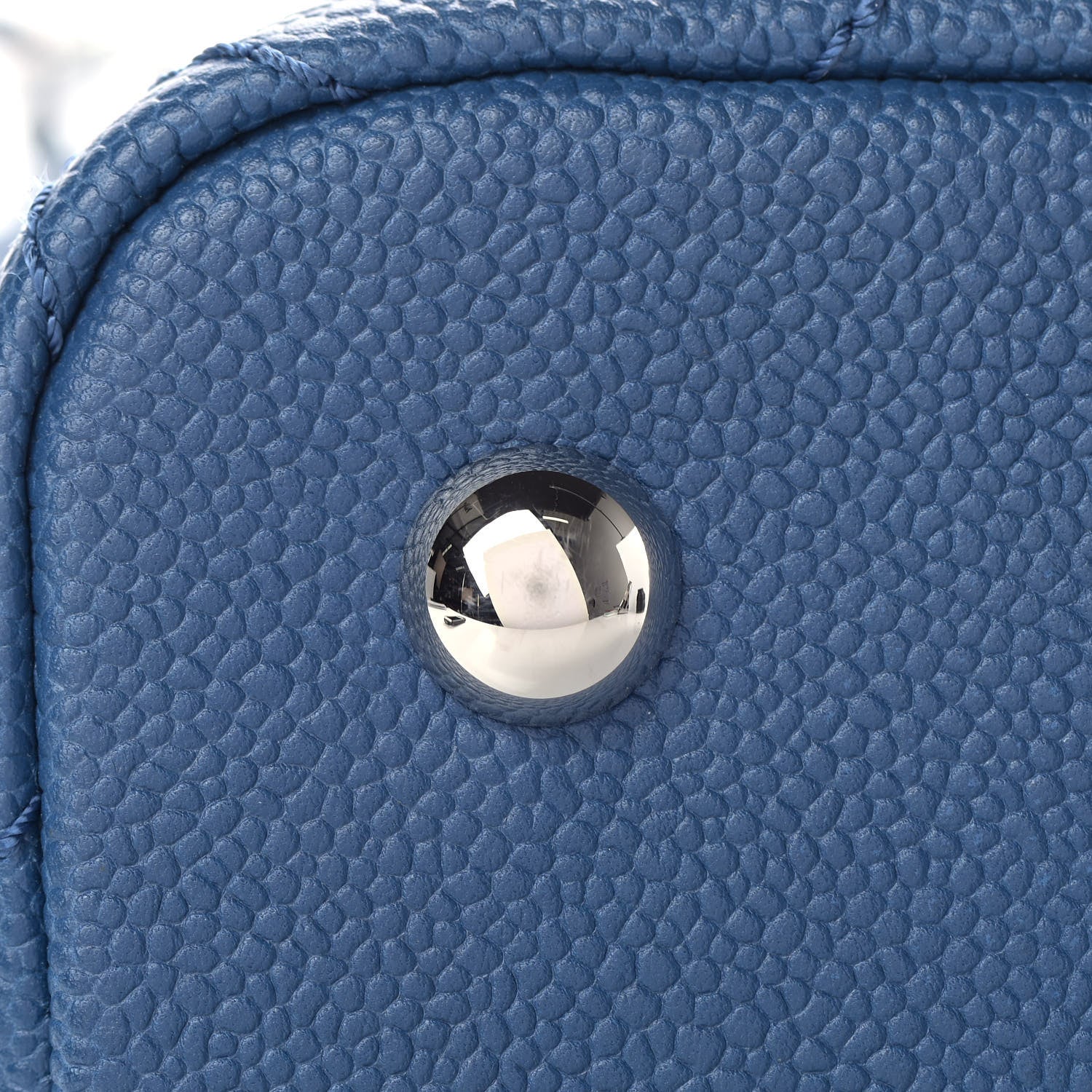 Chanel Grained Calfskin Quilted Small Daily Shopping Tote Blue 11 of 12