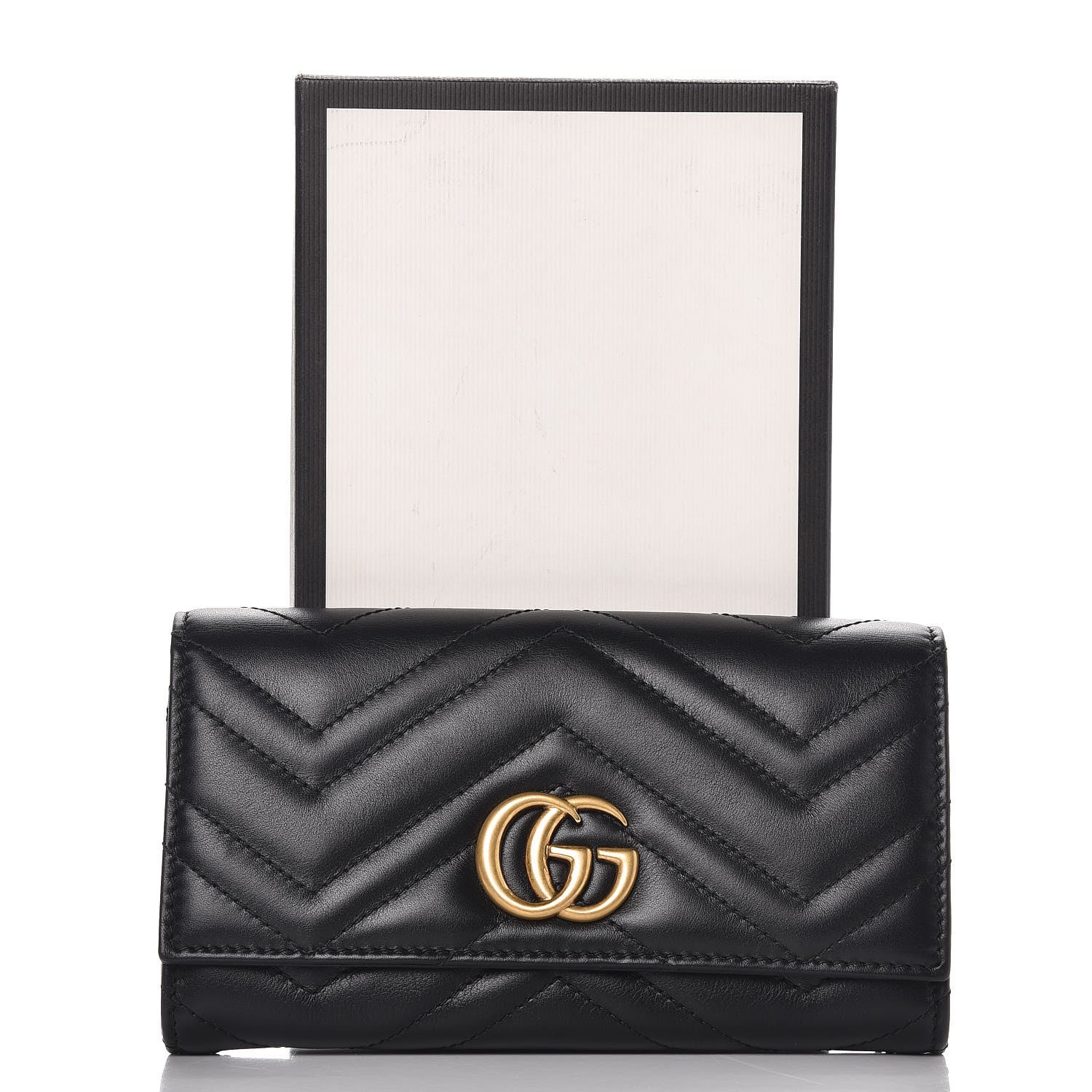 Gucci Calfskin Matelasse GG Marmont Continental Wallet Black 8 of 8