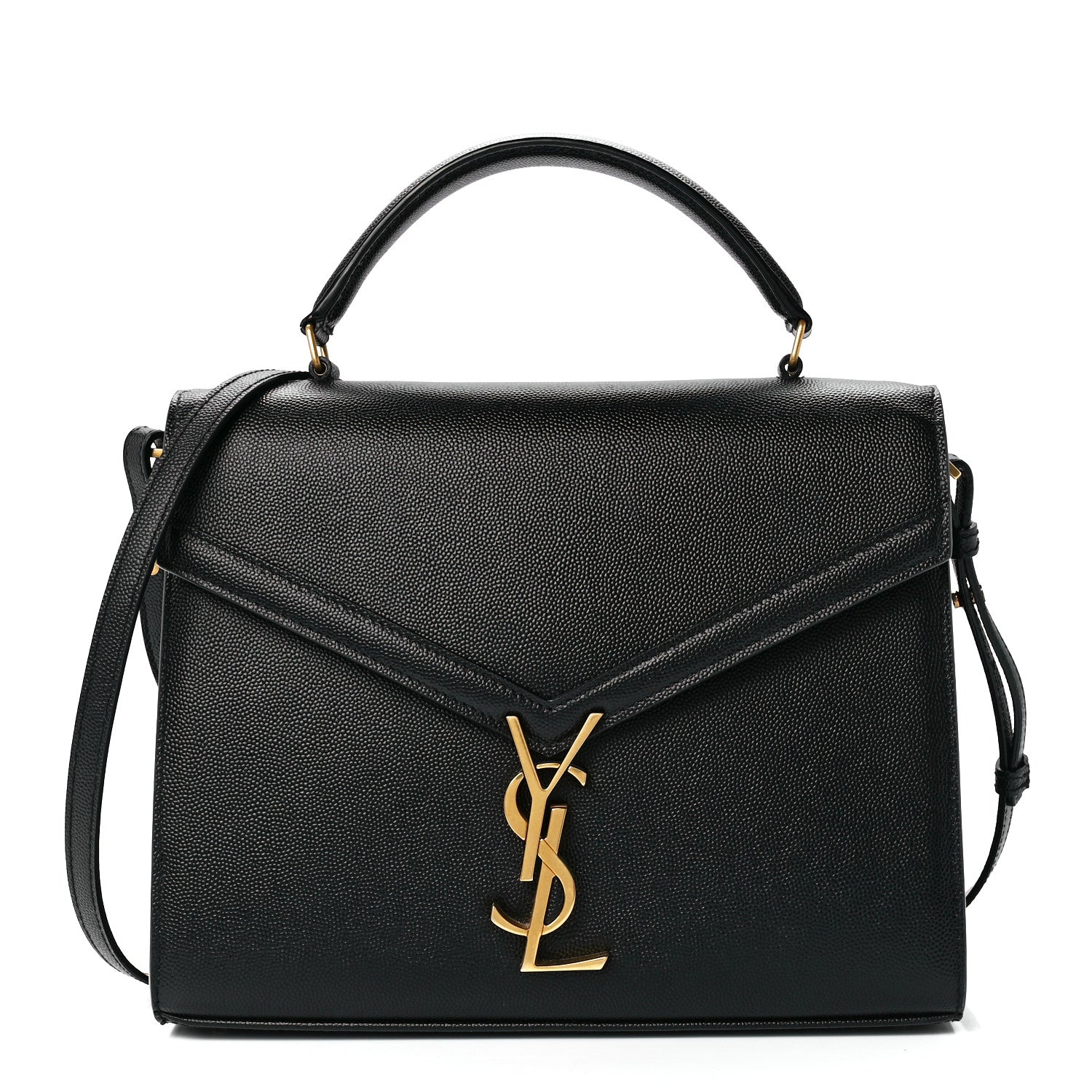 Saint Laurent Grain de Poudre Medium Classic Monogram Cassandra Top Handle Black Rouge Legion 1 of 12