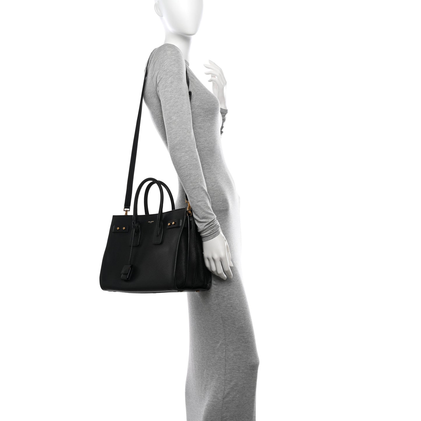 Grained Calfskin Small Supple Sac De Jour Black