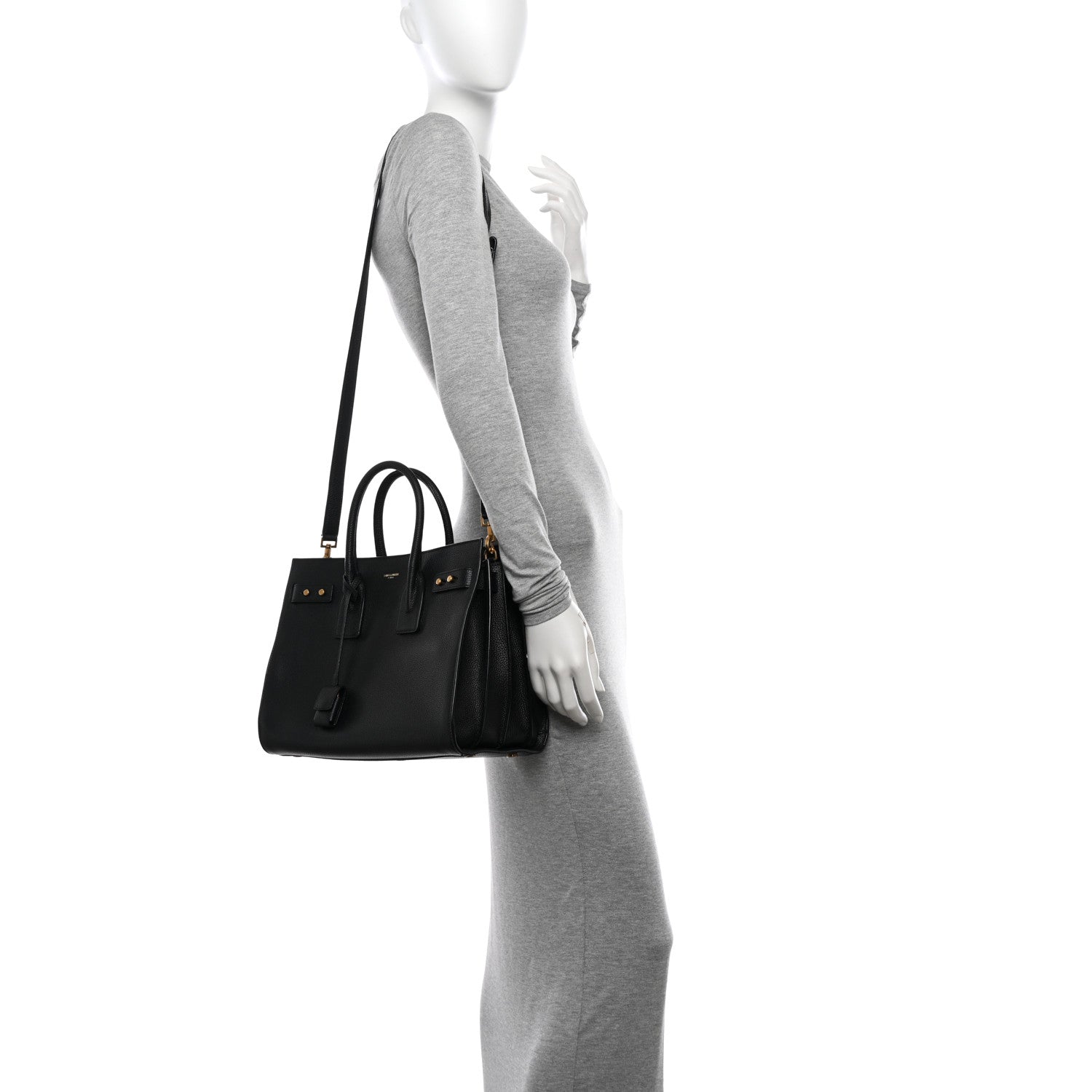 Saint Laurent Grained Calfskin Small Supple Sac De Jour Black 2 of 10
