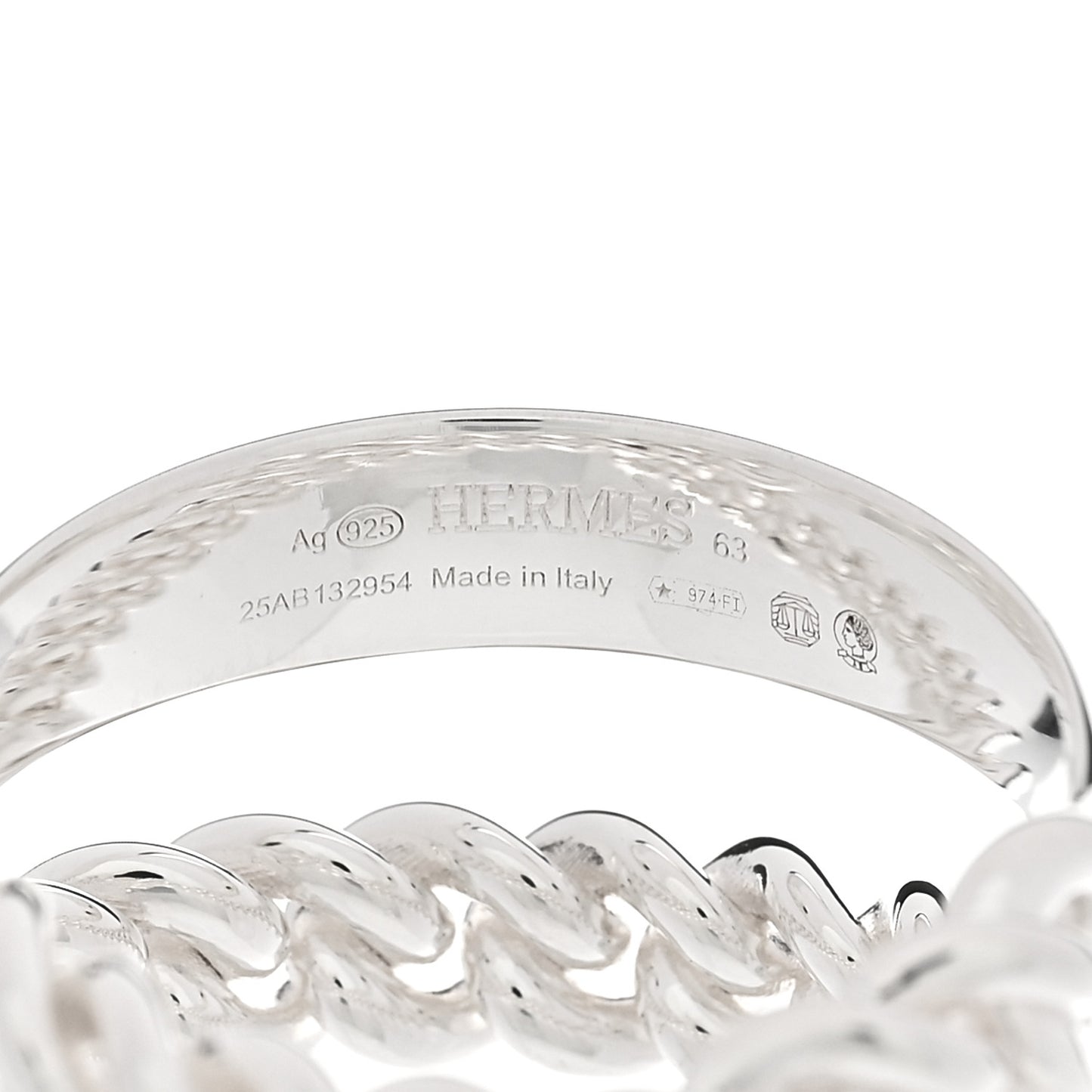 Sterling Silver MM Boucle Selier Inflexible Ring 63 10.5