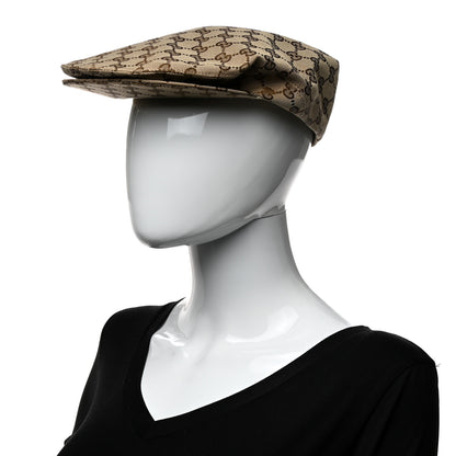 Gucci Monogram Drill Flat Cap 58 Beige 2 of 9