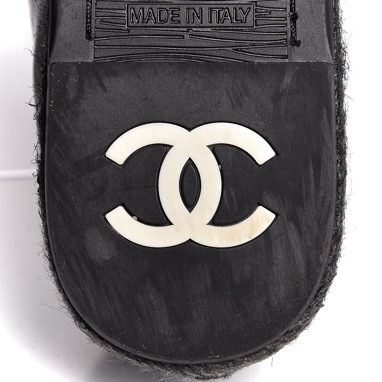 Chanel Patent Calfskin CC Mocassin Loafer Espadrilles 37 Black 9 of 10