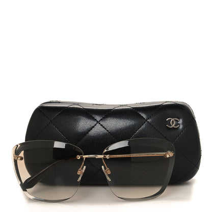 Chanel Titanium Polarized Rimless Square Sunglasses 4221 Gold Beige 7 of 7