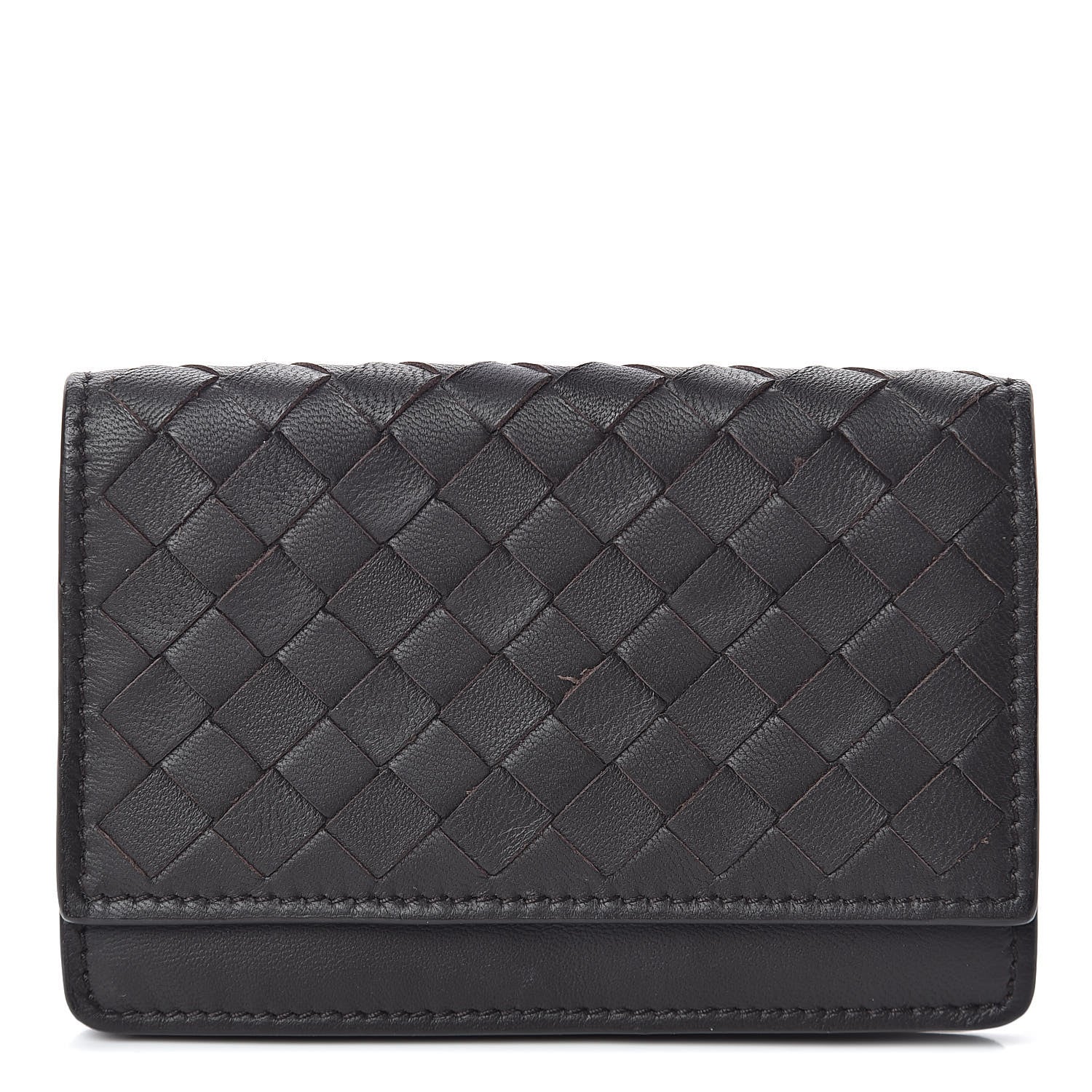 Bottega Veneta Nappa Intrecciato Card Holder Ebano 1 of 7