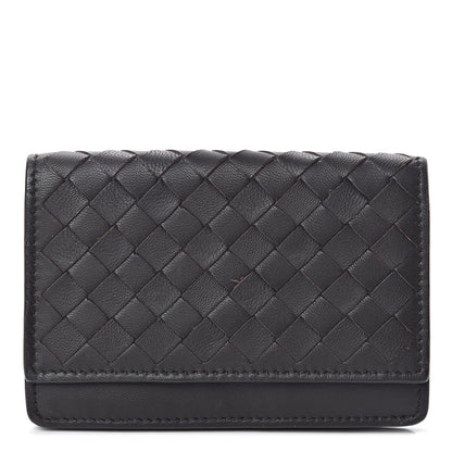 Bottega Veneta Nappa Intrecciato Card Holder Ebano 1 of 7