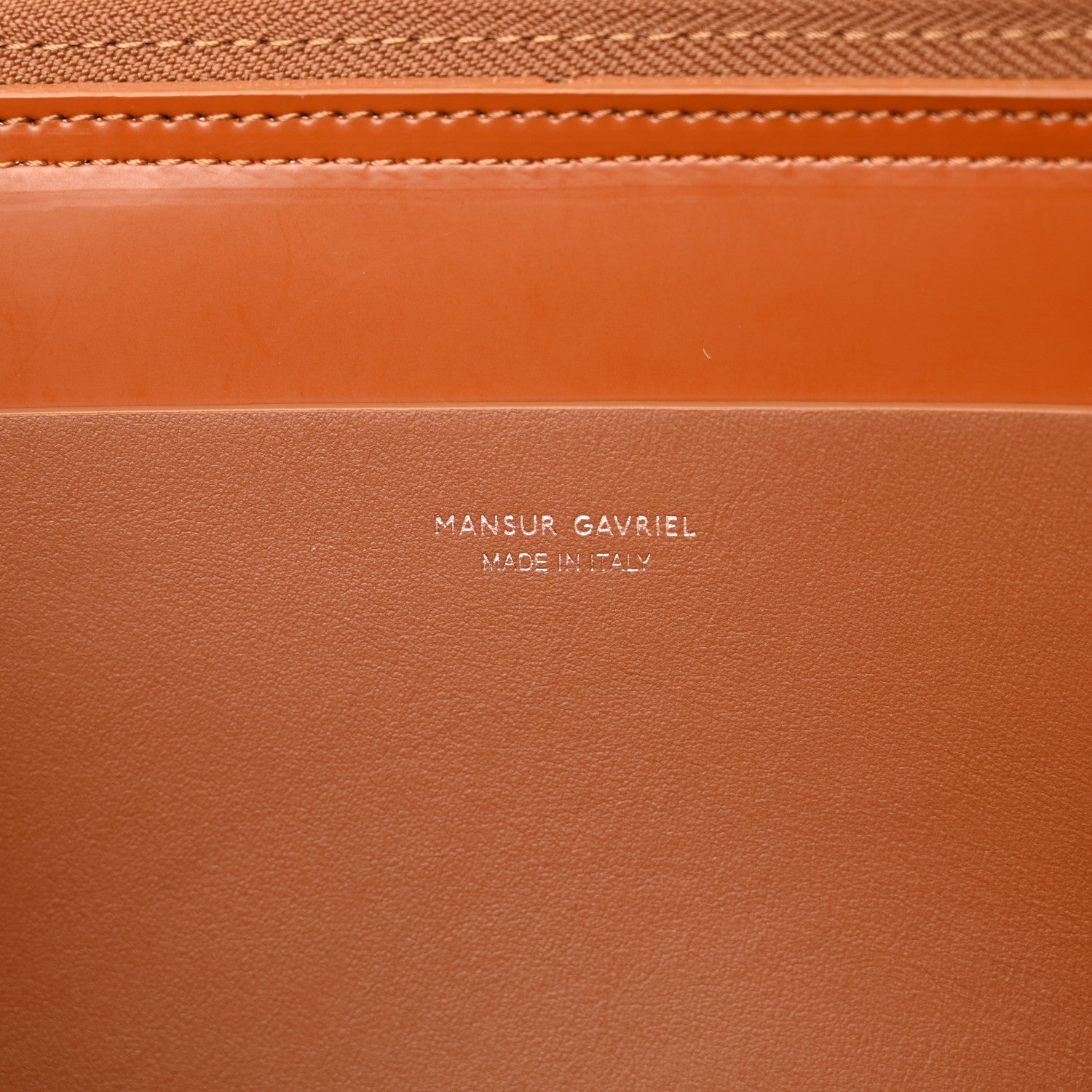 Mansur Gavriel Calfskin Small Briefcase Saddle 6 of 9