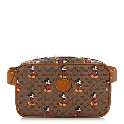Gucci X DISNEY Mini Vintage GG Supreme Monogram Mickey Mouse Small Belt Bag 80 32 Beige Vintage Sun Oil 1 of 9