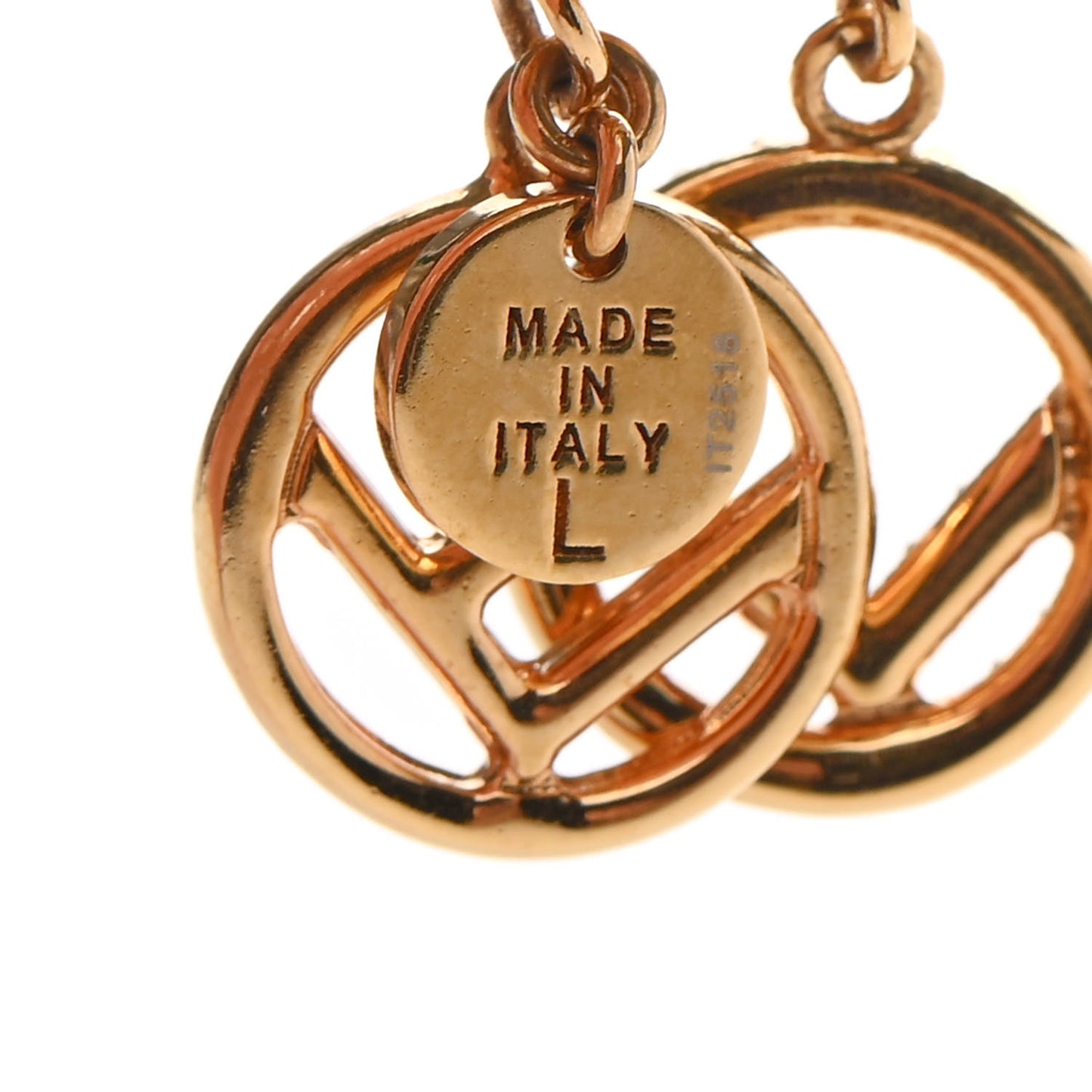 Metal Crystal F is Fendi Double Logo Charm Ring L Gold