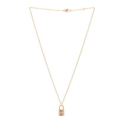 Hermes 18K Rose Gold Diamond Amulettes Cadenas Pendant Necklace 3 of 6