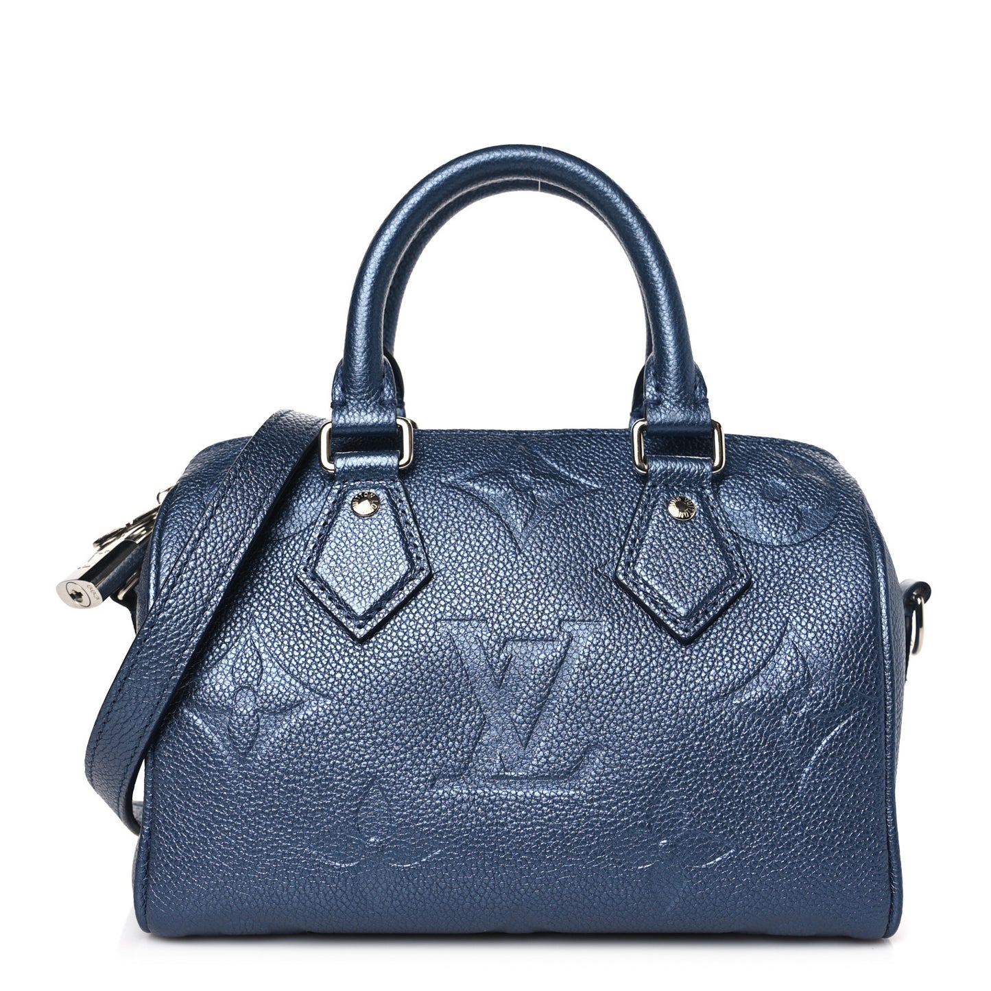 Metallic Empreinte Monogram Giant Speedy Bandouliere 20 Navy Nacre