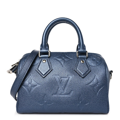 Louis Vuitton Metallic Empreinte Monogram Giant Speedy Bandouliere 20 Navy Nacre 1 of 10