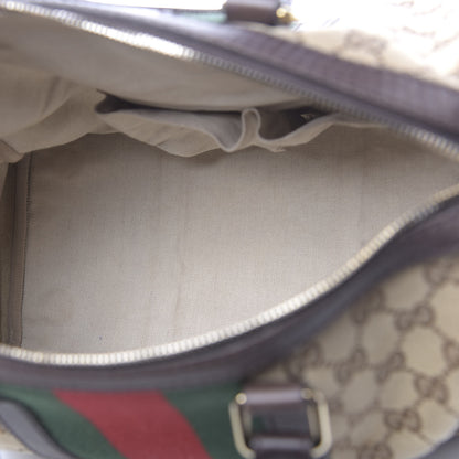 Gucci Monogram Vintage Web Medium Boston Dark Brown 5 of 14