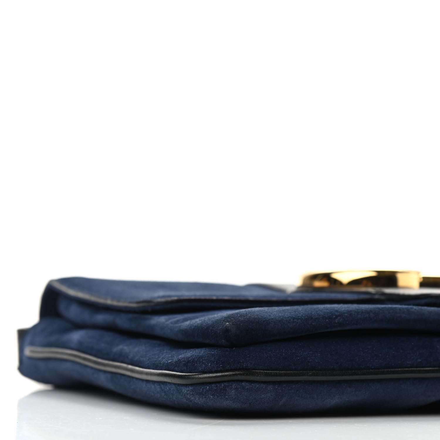 Gucci Suede Medium Arli Flap Shoulder Bag Blue Ink Black 9 of 11