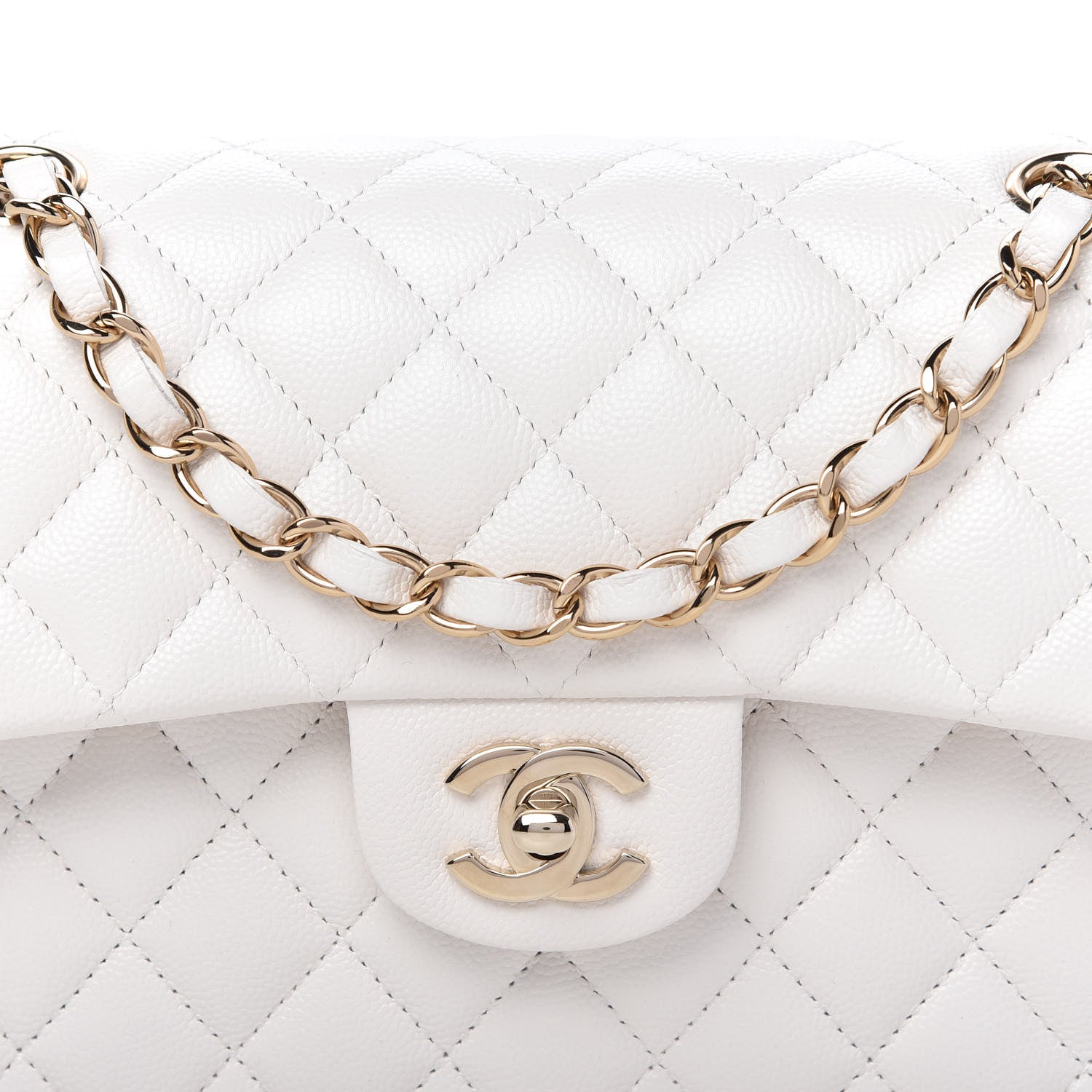 Chanel Caviar Quilted Small Double Flap White 10 of 11