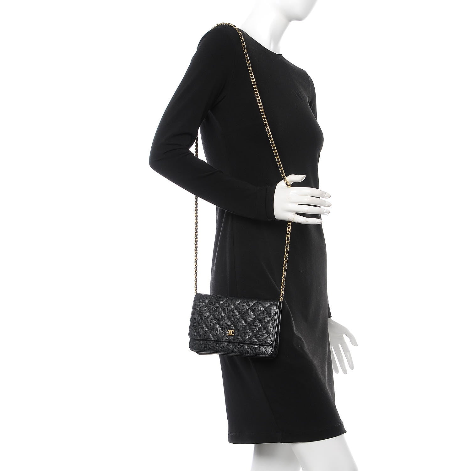Chanel Caviar Quilted Wallet On Chain WOC Black 2 of 9