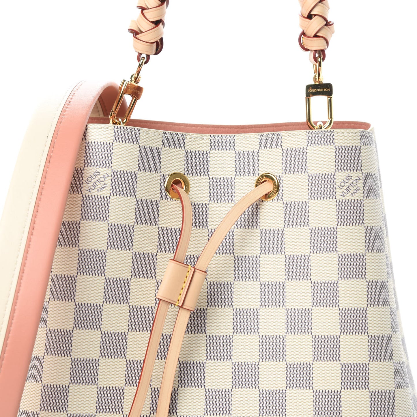 Damier Azur Braided Neonoe MM Peach Cream