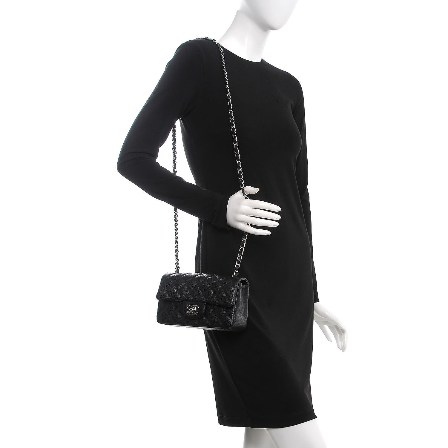 Chanel Caviar Quilted Mini Rectangular Flap Black 2 of 9