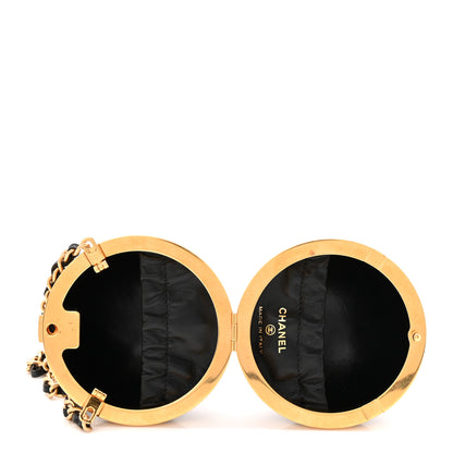 Chanel Lambskin Quilted Sphere Minaudiere Chain Clutch Black 5 of 10