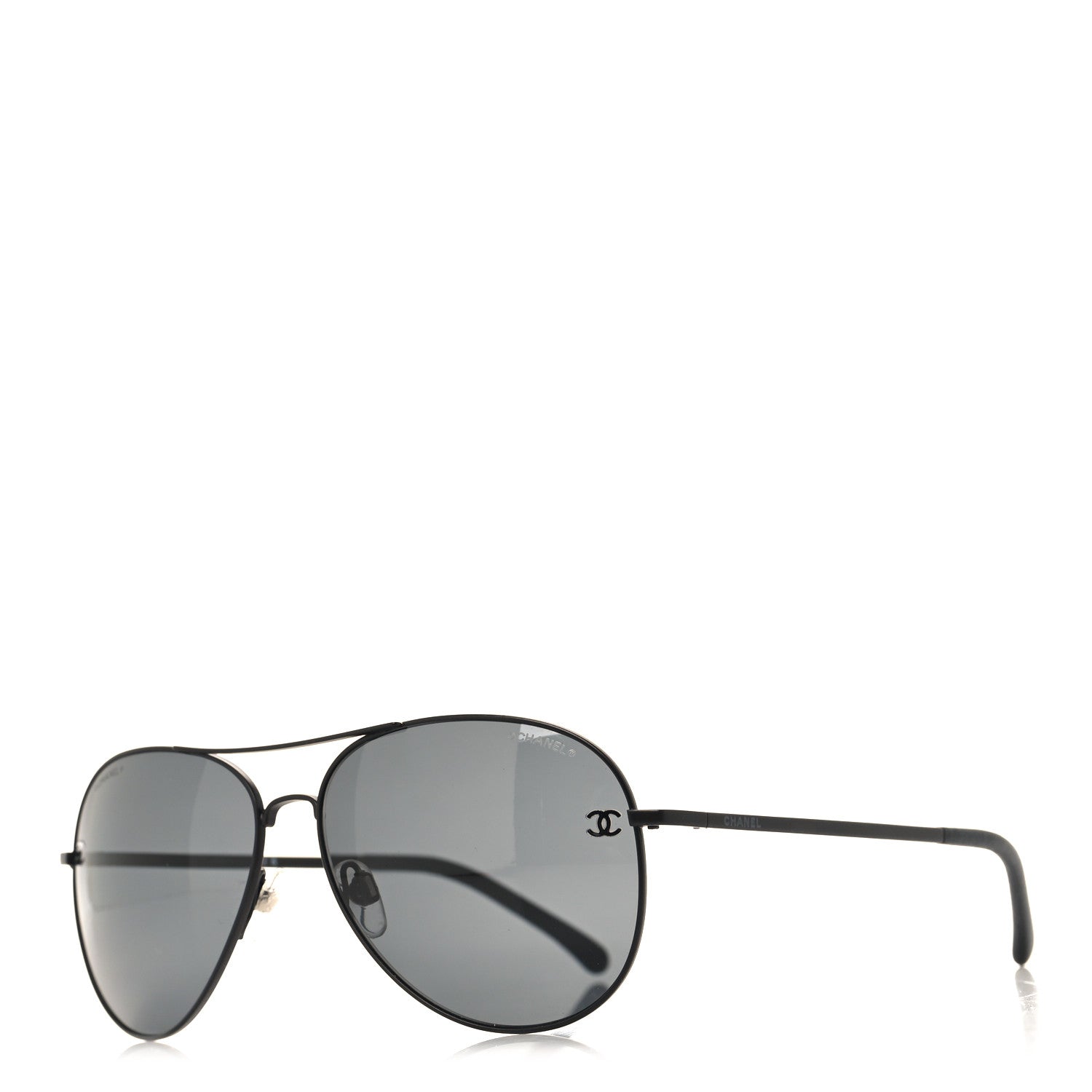 Chanel Aviator CC Sunglasses 4189-T-Q Black 1 of 7