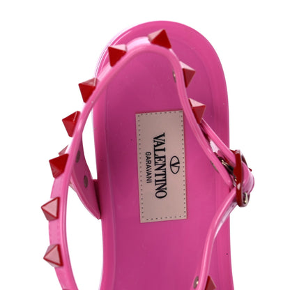 Valentino Garavani PVC Jelly Rockstud Caged Sandals 38 Feminine Pink Rouge Pur 7 of 7