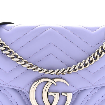Gucci Calfskin Matelasse Small GG Marmont Shoulder Bag Lapis 8 of 12
