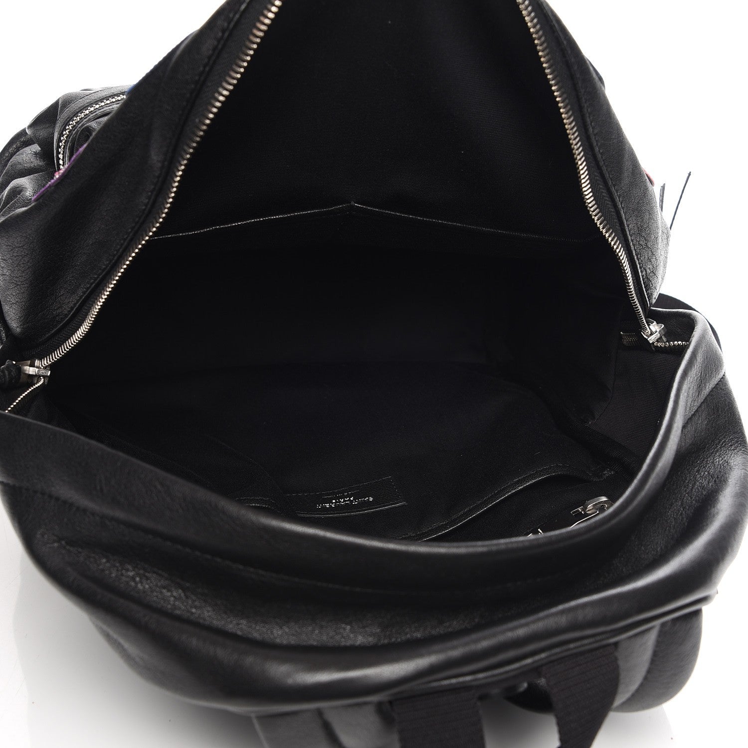 Saint Laurent Sheepskin Love Appliqué Mini City Backpack Black 5 of 7