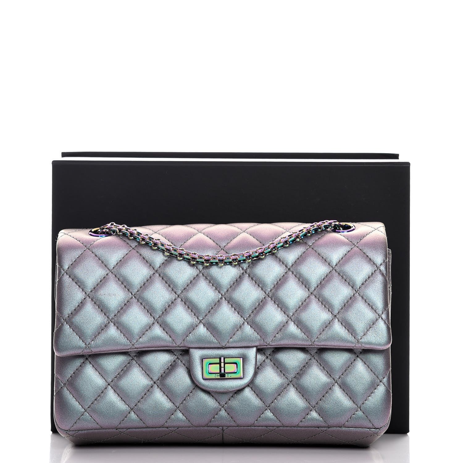 Chanel Iridescent Lambskin Quilted 2.55 Reissue 226 Flap Light Purple 9 of 9