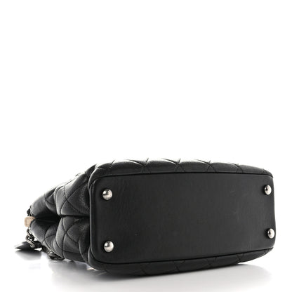 Chanel Shiny Sheepskin Quilted Small Shopping Tote Black 4 of 13