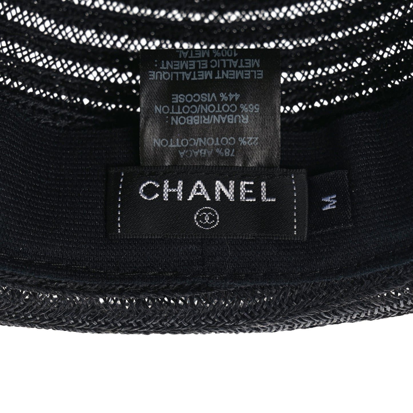 Straw CC Fedora Hat M Black