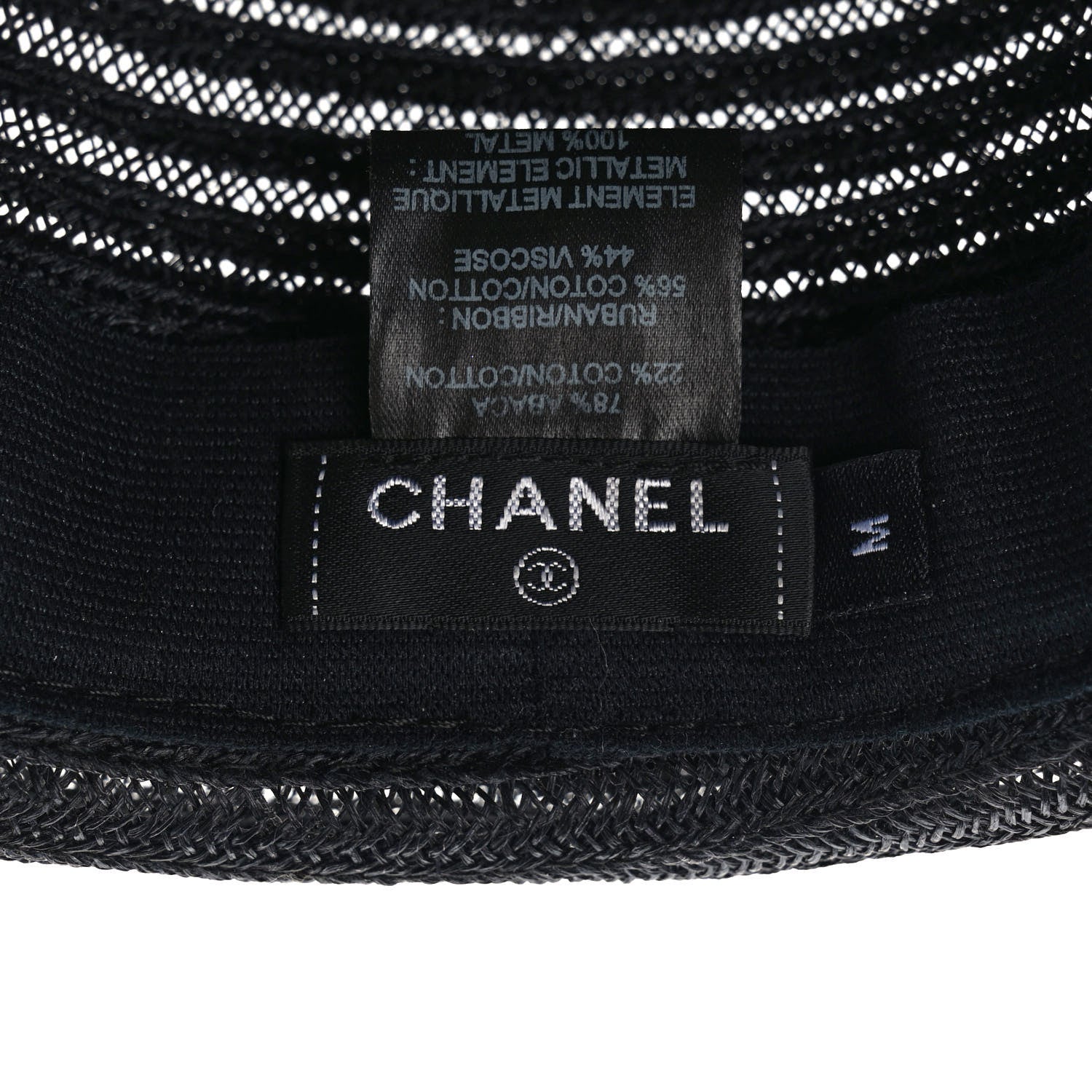 Chanel Straw CC Fedora Hat M Black 7 of 7