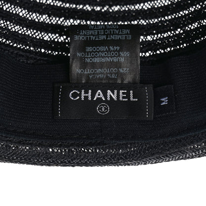 Chanel Straw CC Fedora Hat M Black 7 of 7