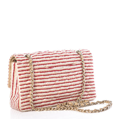 Chanel Jersey Quilted Medium Flap Red White 4 of 10