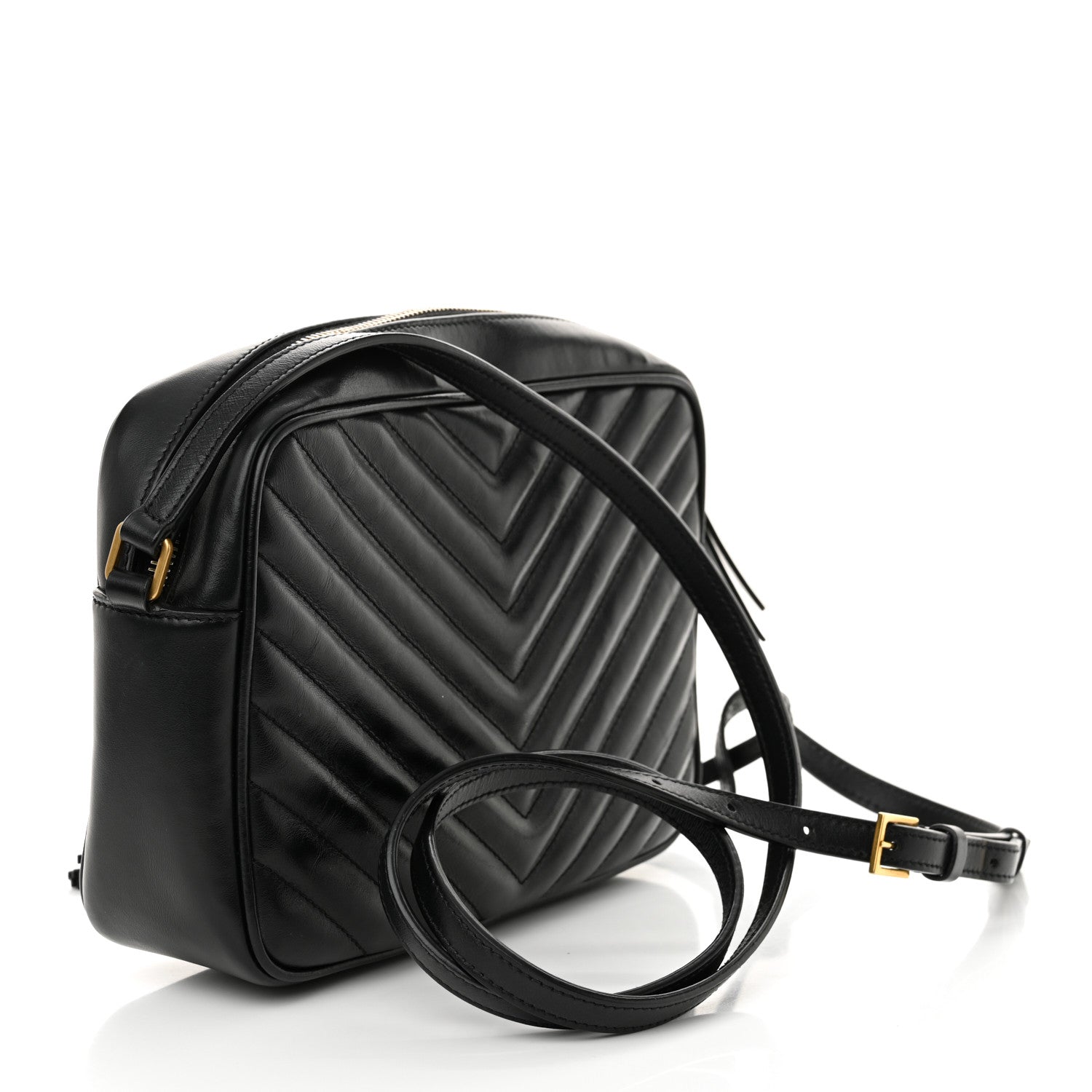 Saint Laurent Calfskin Matelasse Monogram Lou Camera Bag Black 3 of 14