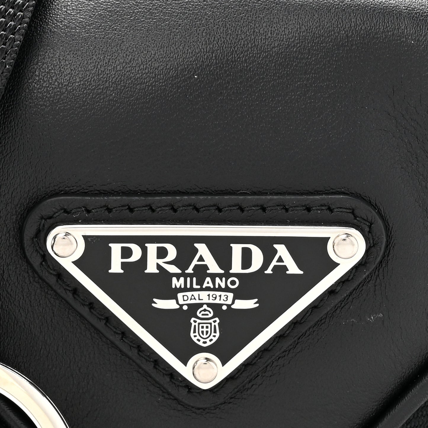 Nappa Mini Triangle Pouch With Strap Black