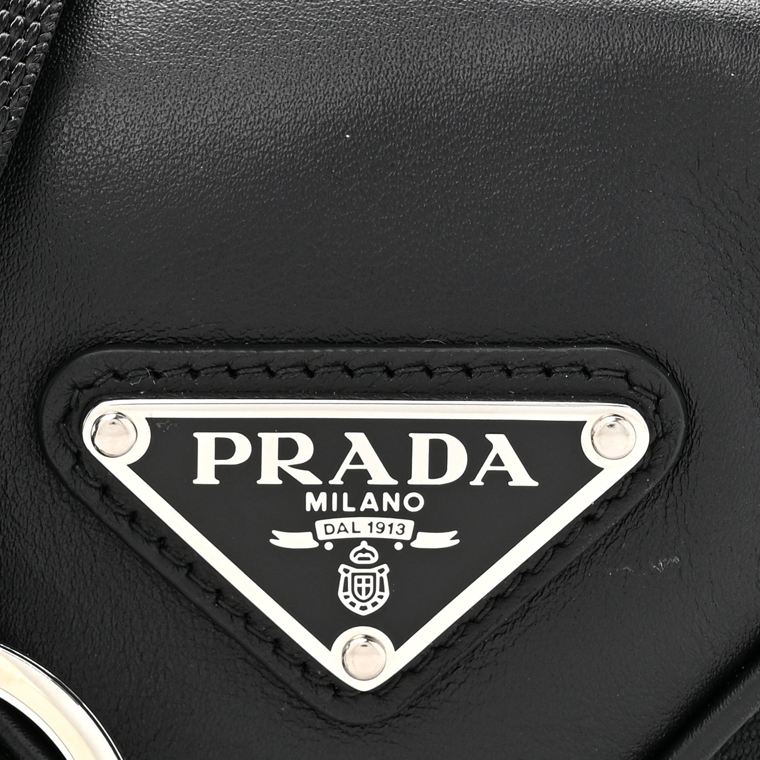 Prada Nappa Mini Triangle Pouch With Strap Black 7 of 10
