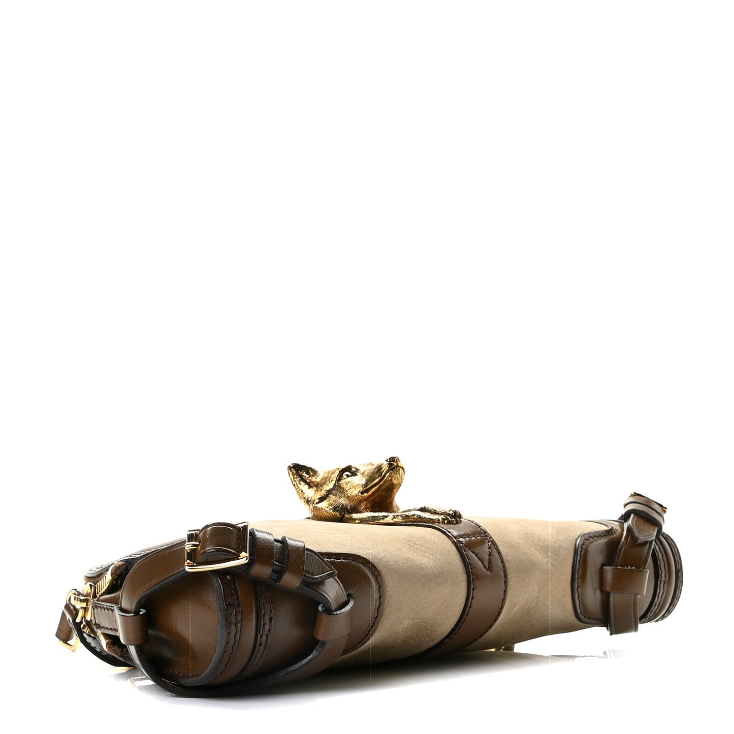 Bridle Nubuck Alma Fox Clutch Taupe Brown