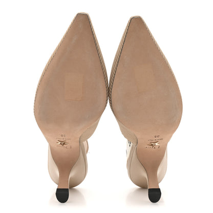 Christian Dior Technical Canvas Ribbon J Adior Slingback 65mm Pumps 35 Powder Nude 6 of 10
