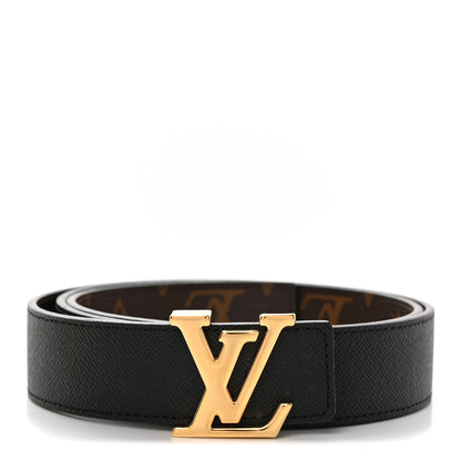 Louis Vuitton Calfskin Monogram 30mm LV Initiales Reversible Belt 85 34 Black 1 of 6