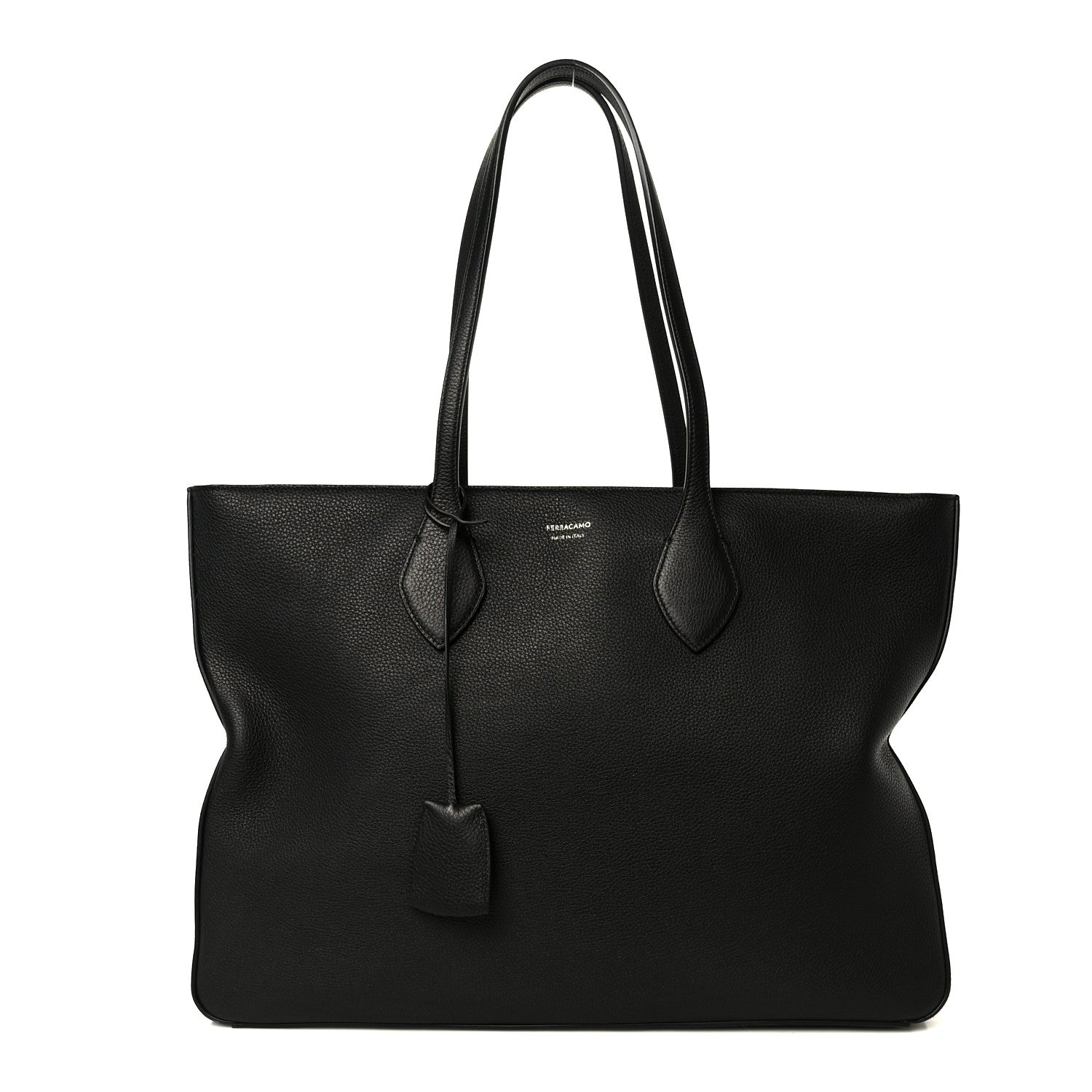 Salvatore Ferragamo Grained Calfskin Medium Star Tote Black 1 of 11